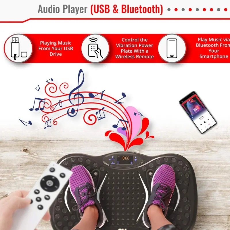 الجسم الكهربائي أنحل مع موسيقى بلوتوث المغناطيس تدليك اللياقة البدنية المنزلية ممارسة تهتز لوحة #5