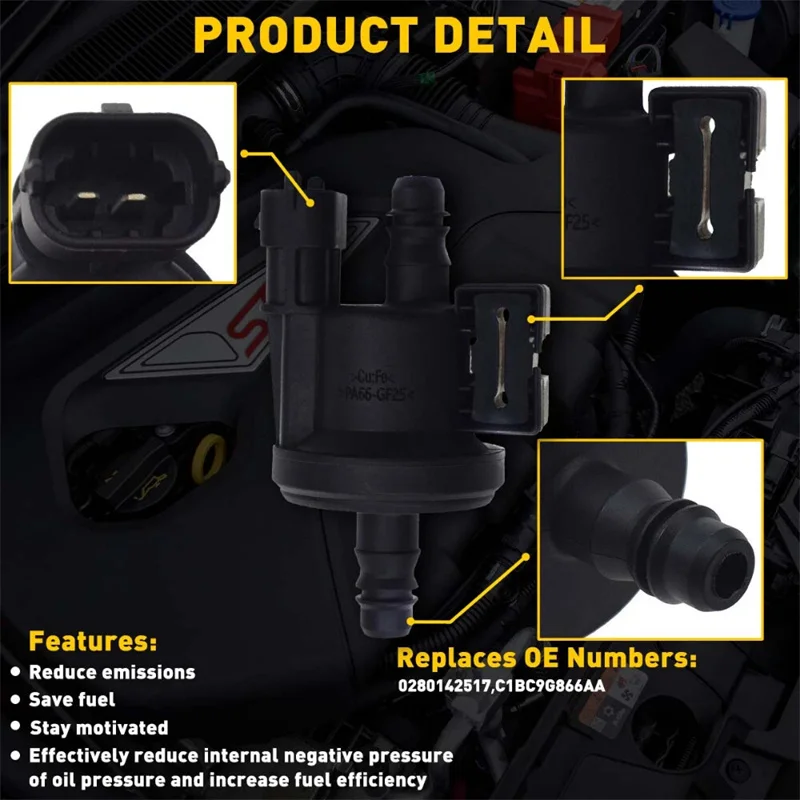 NUEVA Válvula de Purga del Canister de Vapor 0280142517 C1B1-9G866-AA C1B19G866AA para Ford Fiesta MK VI Focus MK III 2012-2017
