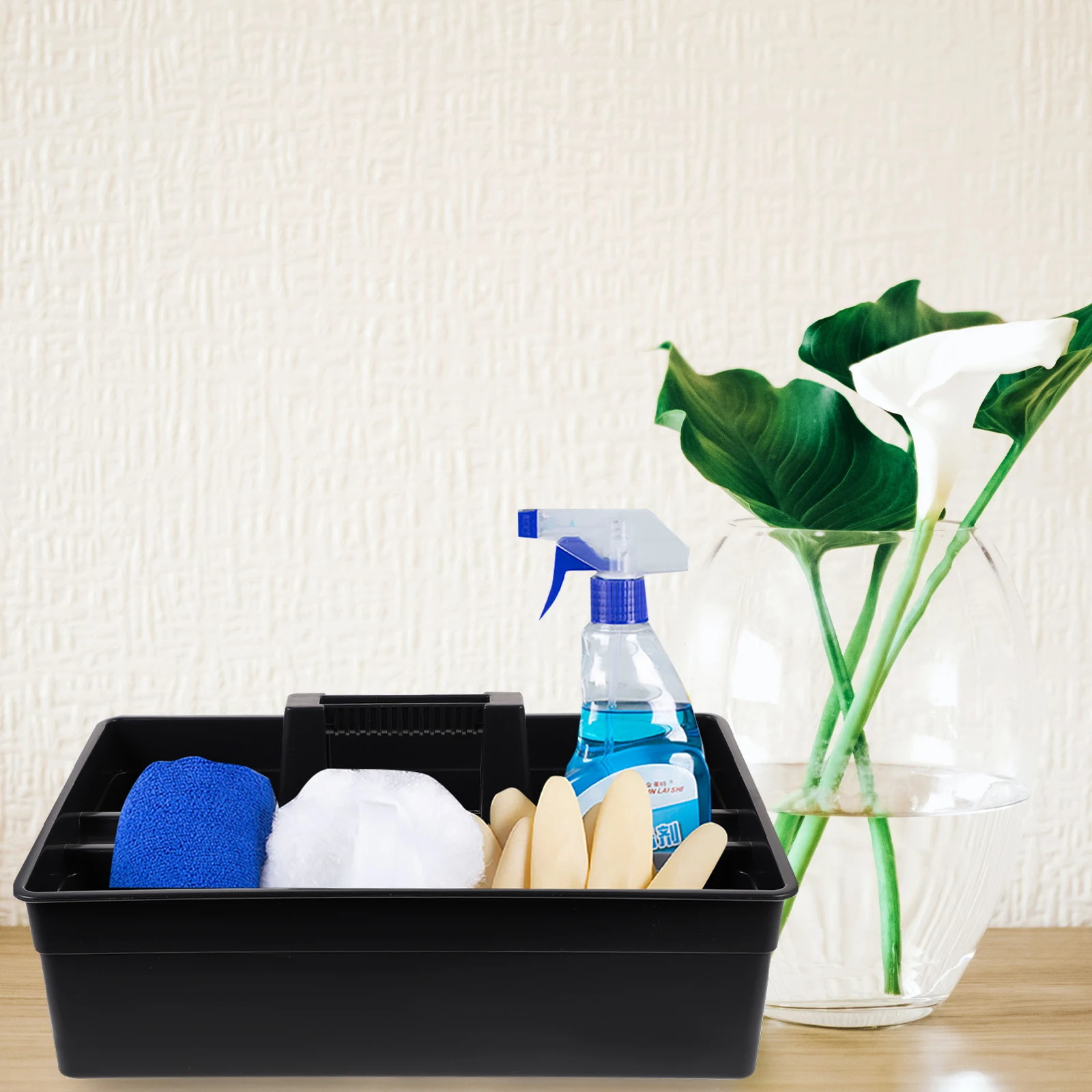 

1pc Plastic Cleaning Tools Basket Household Organizer Storage Caddy Portable Carrier Supply Kit for Window Scraping Spray Bottle