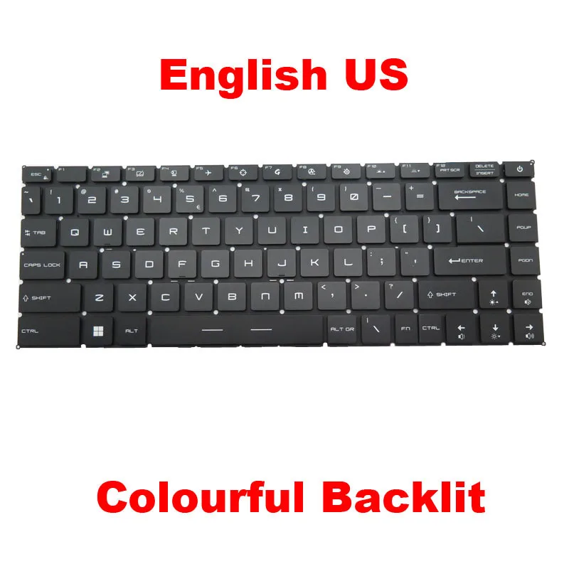 

Клавиатура для ноутбука с RGB-подсветкой для MSI Raider GE67 HX 12UH 12UGS, английский, американский, черный, новый