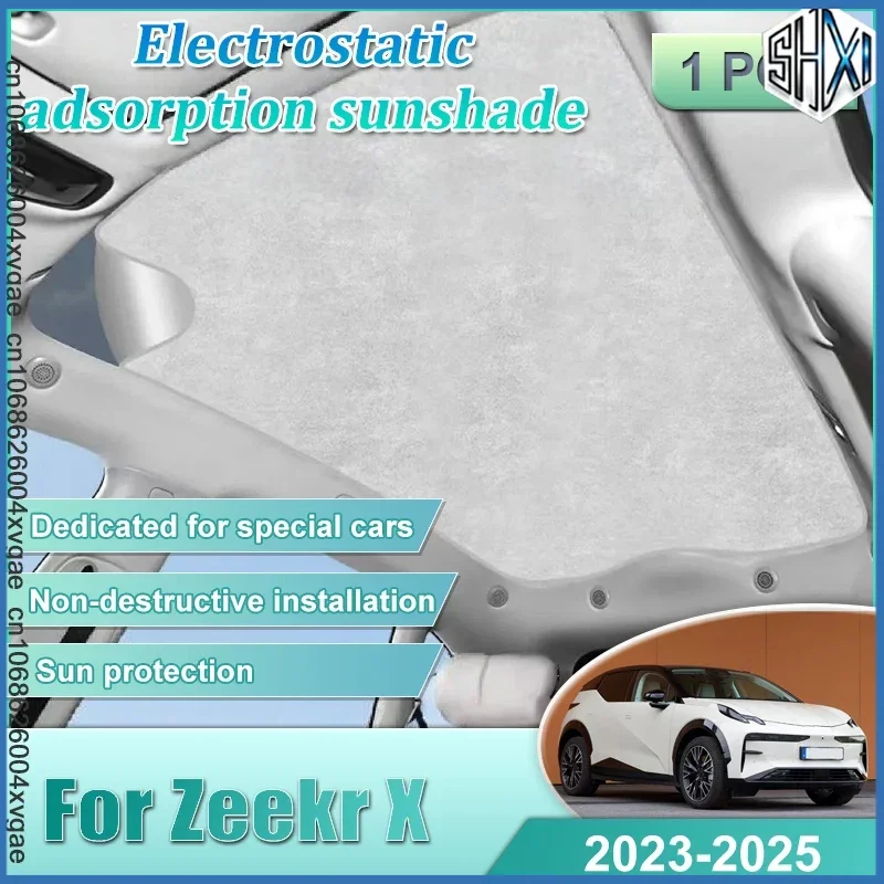 Car Sunroof Sunshade For Zeekr X Accessories 2024 2023 2025 Car Electrostatic Adsorption Sunroof Sunshade Skylight Sun Protector