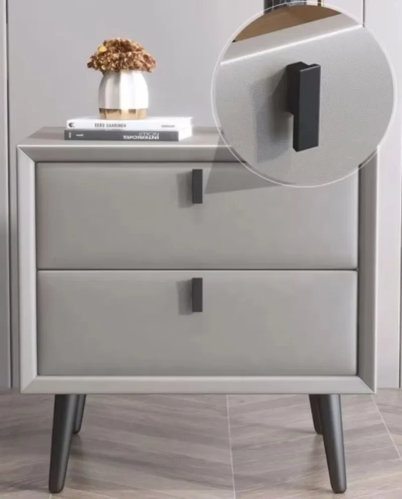 bedside   2 drawers simple design bedroom   edge wood custom color size bedside