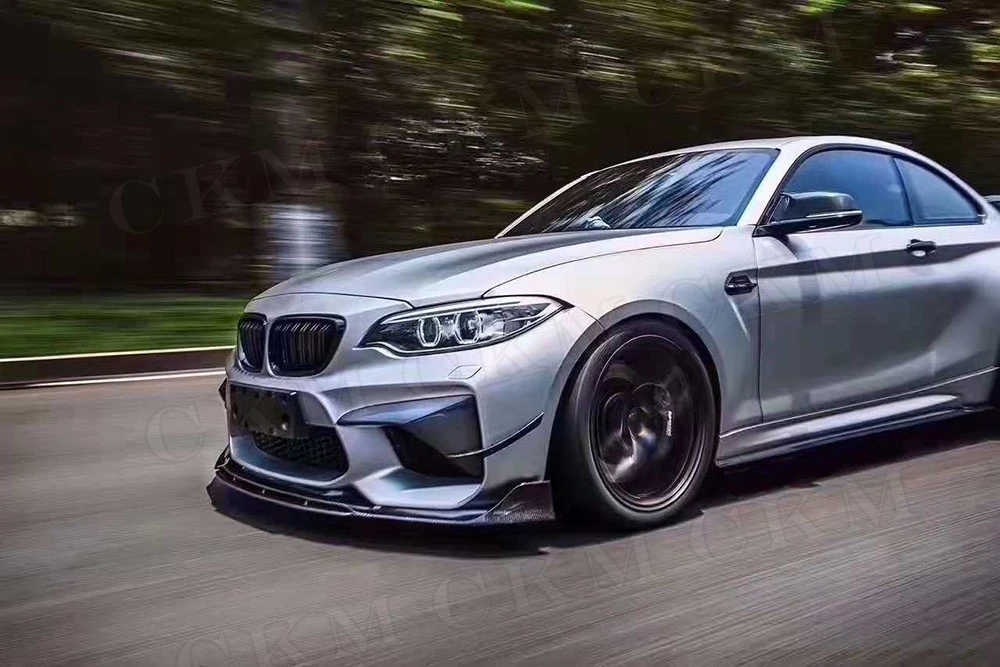 

Углеродное волокно для BMW 2 серии F87 M2 2015-2018, передний бампер автомобиля, спойлер, комплекты кузова для стайлинга автомобиля