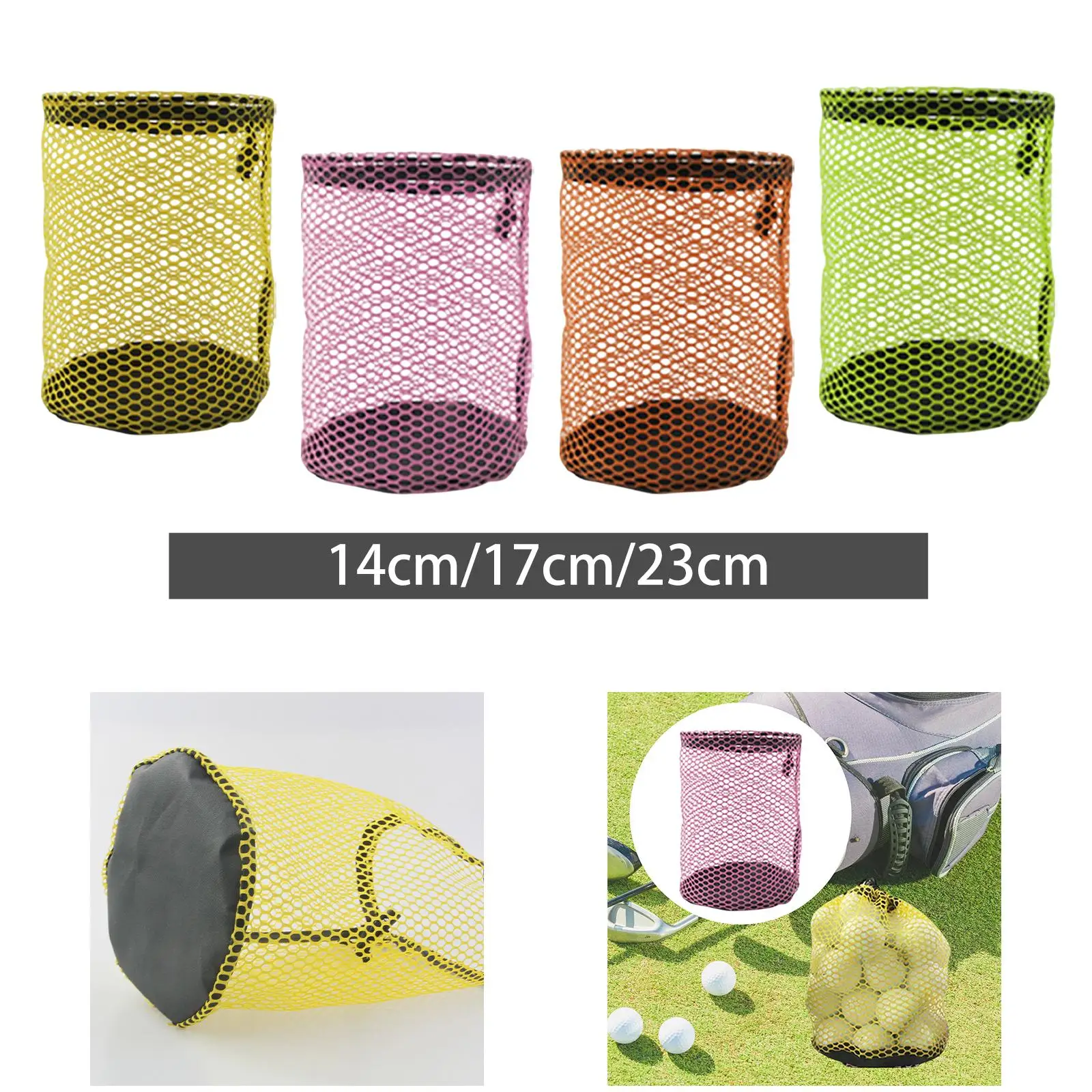 

Nylon Mesh Golf Ball Pouch Holder for Outdoor Wear Resistant with Cord Lock