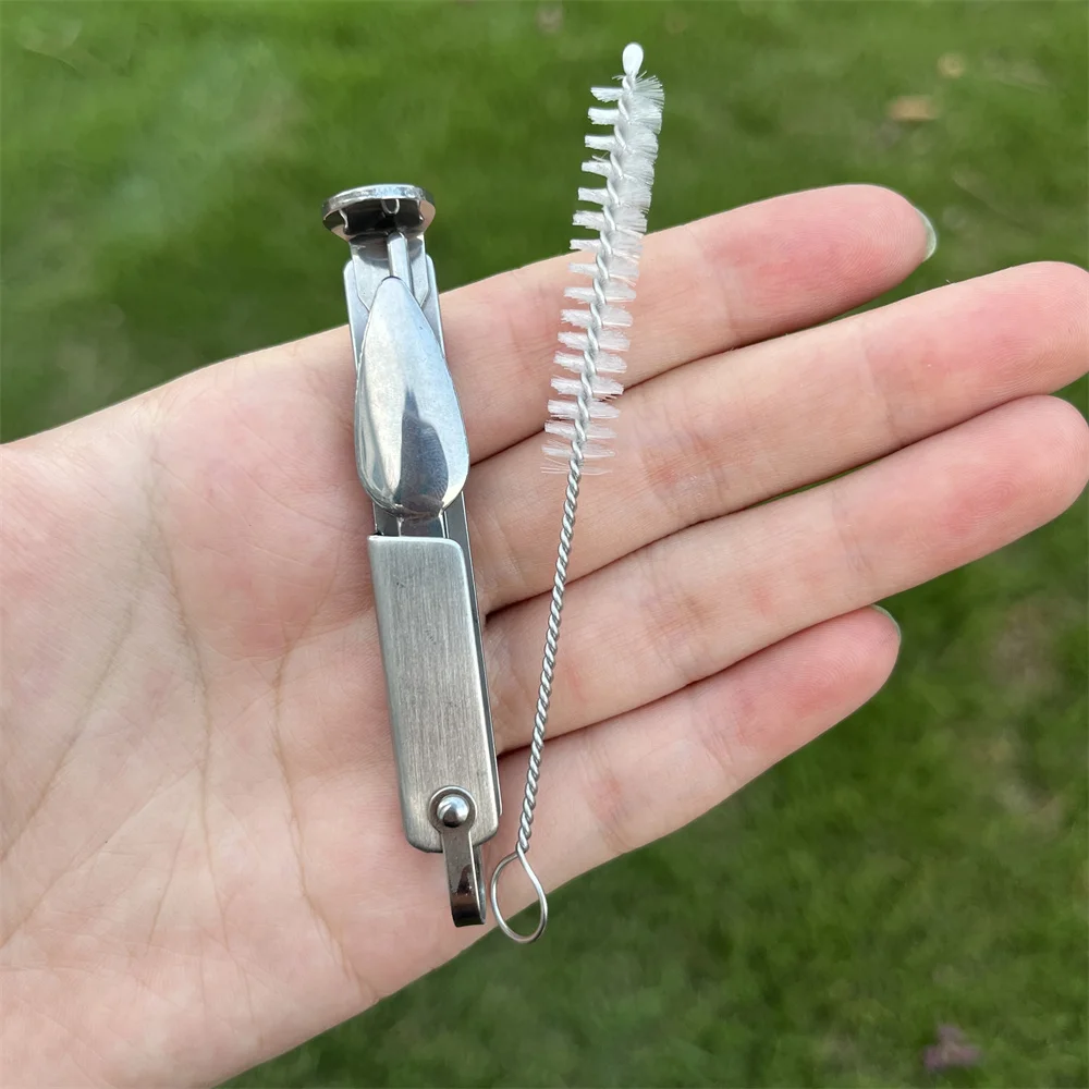3-in-1 Multifunctional Cleaning Tool Kit Smoking Pipe Tube Cleaner with Knife Press Rod Pick Rod Scraping Spoon With brush