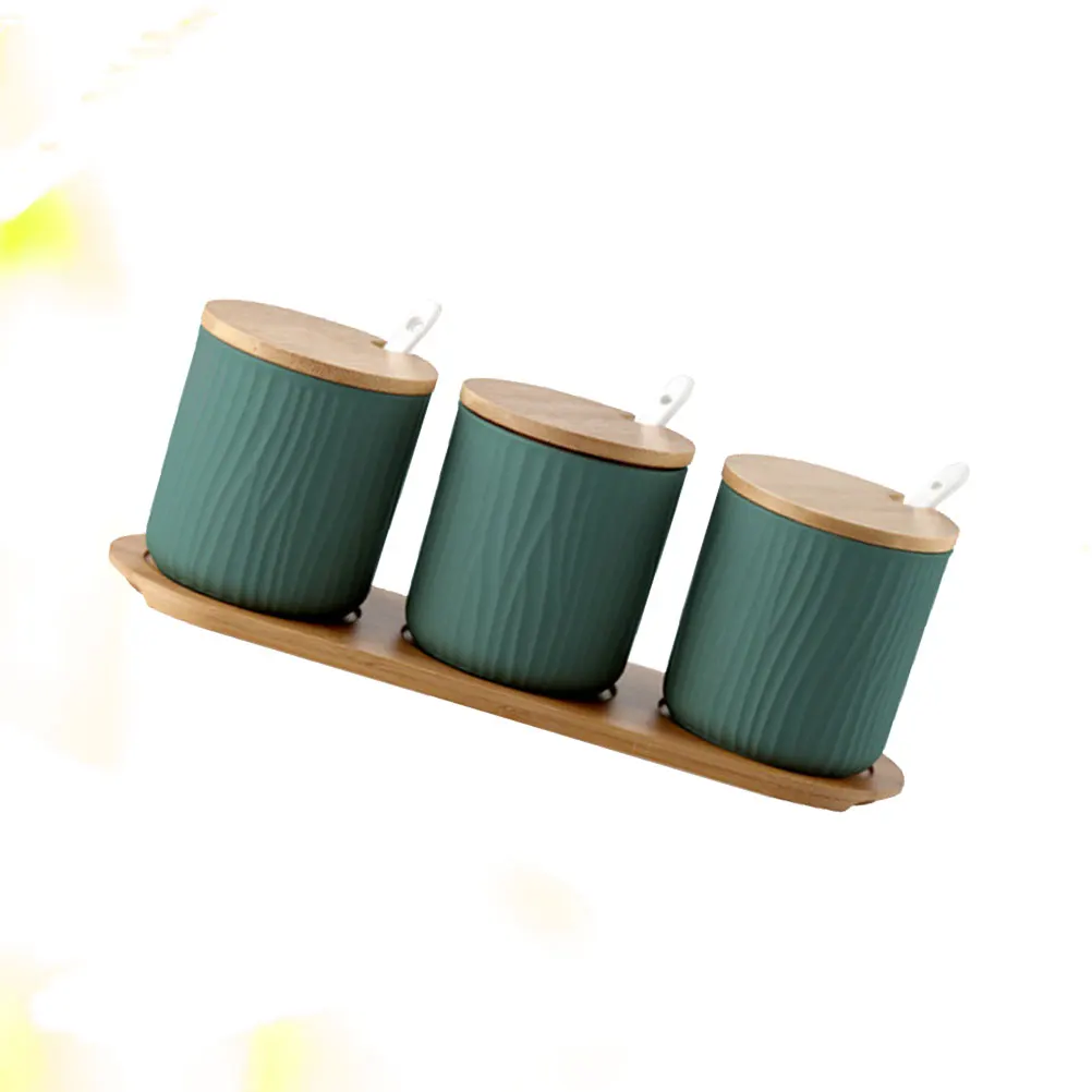 

9 .5x28.5cm Kitchen Seasoning Jar Set Salt Holder with Lid Cover Condiment Jars Spice