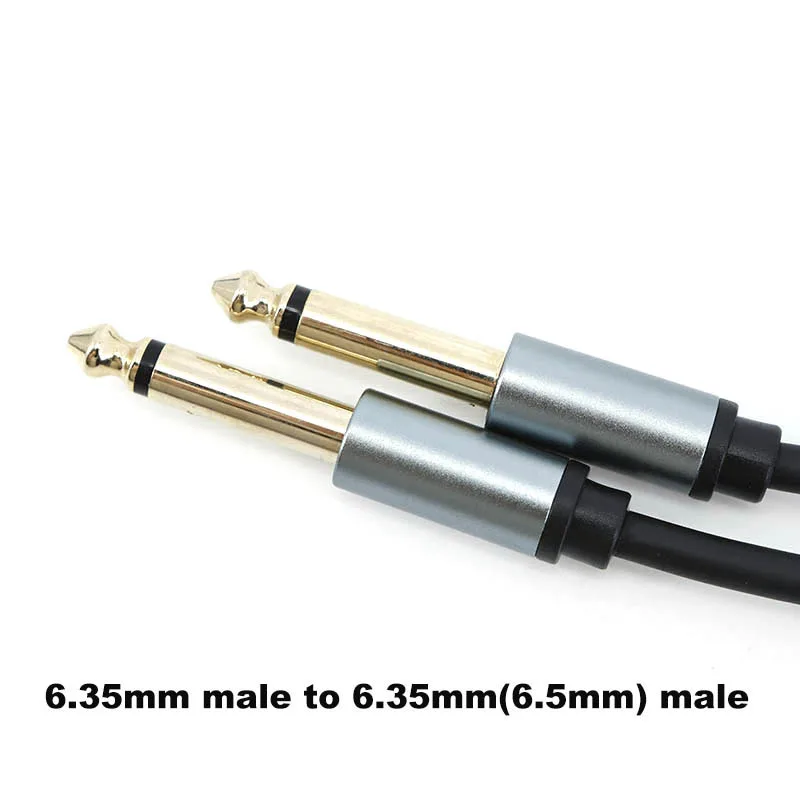 Gold Plate Audio 2 pole mono 6.5 6.35mm Male to 6.35 Male Balanced TRS 1/4 Speaker Amplifier extend Cable for Guitar Keyboard