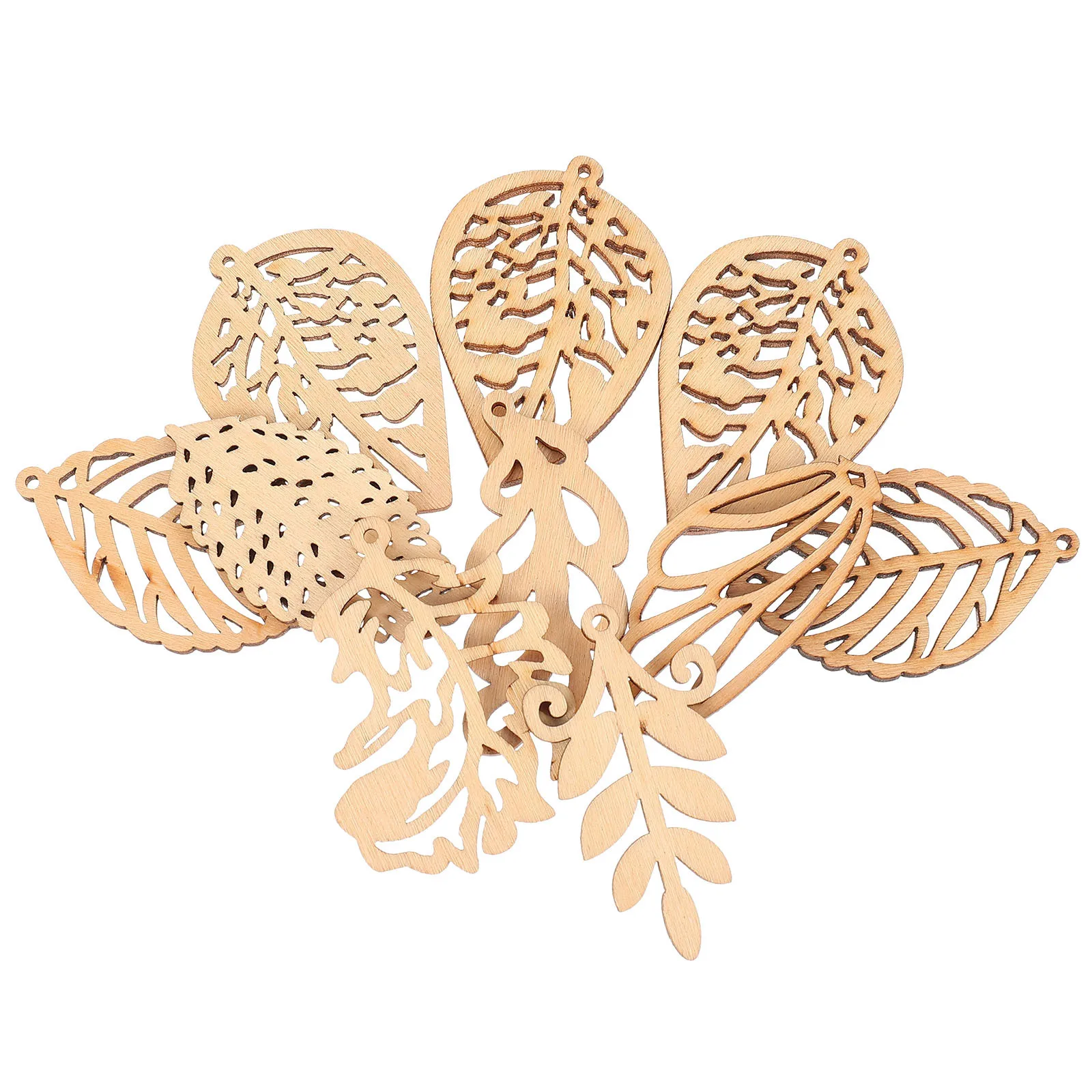 10개입 수제 나무 조각 DIY 공예 어린이용 미완성 나무 조각 벽 장식 파티 용품 수제 장식품