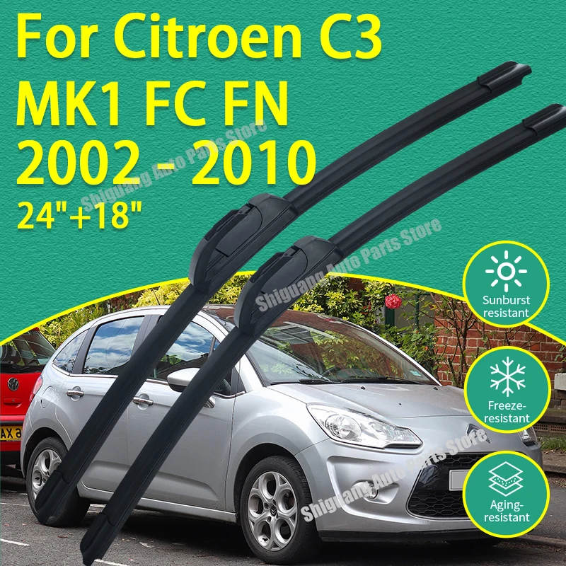 

Передние силиконовые щетки стеклоочистителя для Citroen C3 MK1 FC FN 2002-2010 (хэтчбек), аксессуары для лобового стекла