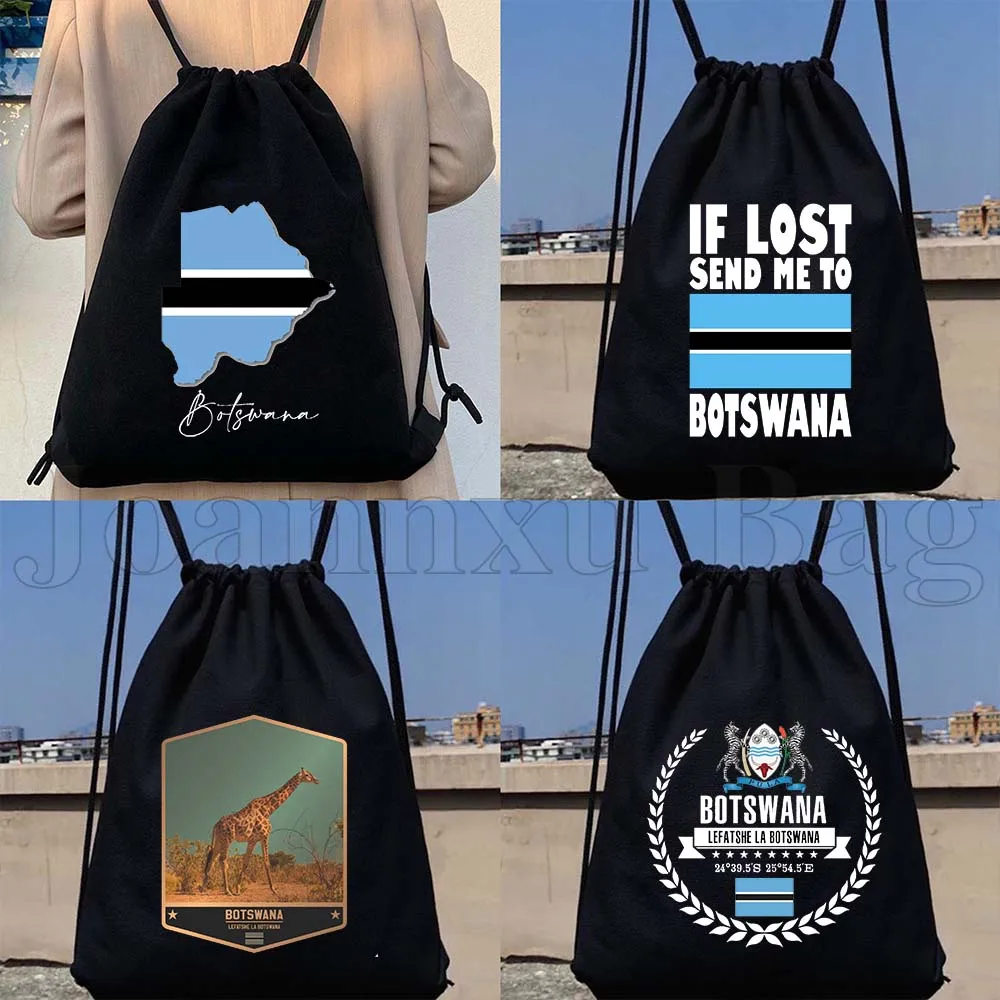 

Botswana Country Map Flag Canvas Drawstring Bags Soccer Backpack Gym Sackpack Gifts String Bag for Exercising Hiking Sports Yoga