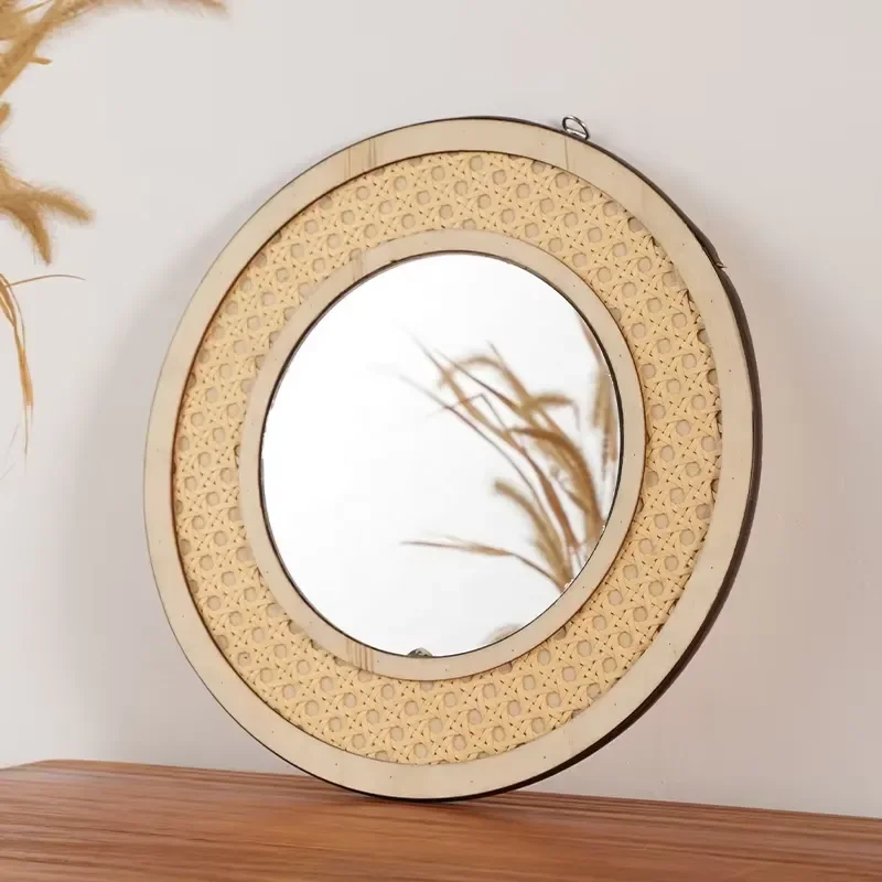 Bohemian Natural Rattan Basket Wall Decor Disc African Vietnamese Handicraft Home Decoration