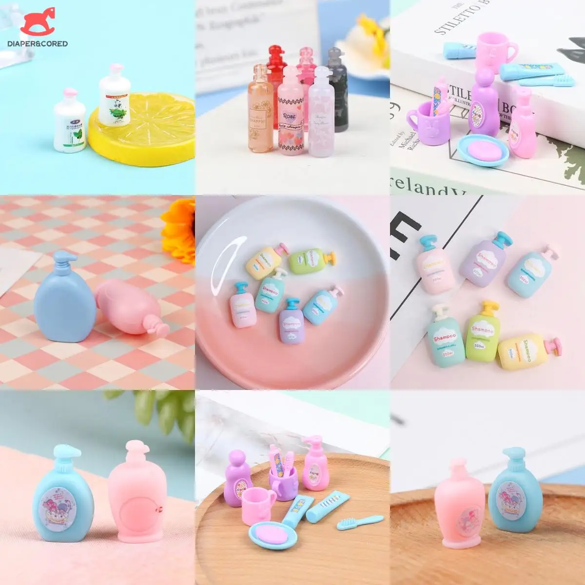 1:6 1:12 Dollhouse Miniatures Supplies Shampoo Shower Gel Body Wash Dolls Bathroom Toiletries Furniture Decor Pretend Play Toys