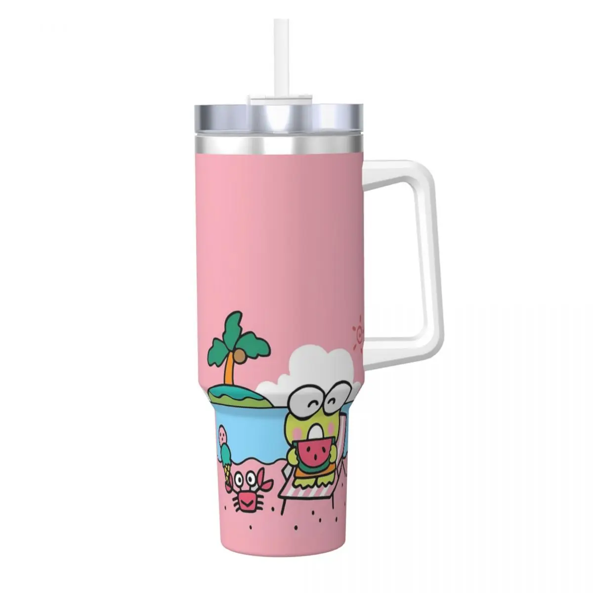 Stainless Steel Tumbler Keroppi Thermal Mug Heat Preservation Hot Drinks Mugs Cup Travelist Design Water Bottle