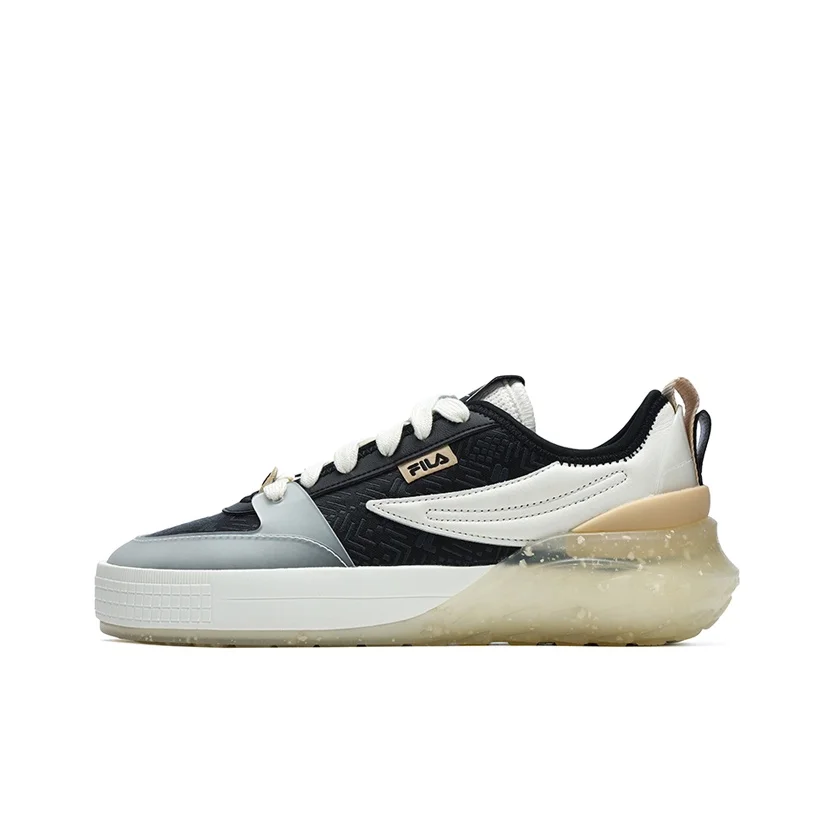 FILA Mix Skateboard Shoes Women's Low Top Black/Coconut Milk White F12W313201FBC