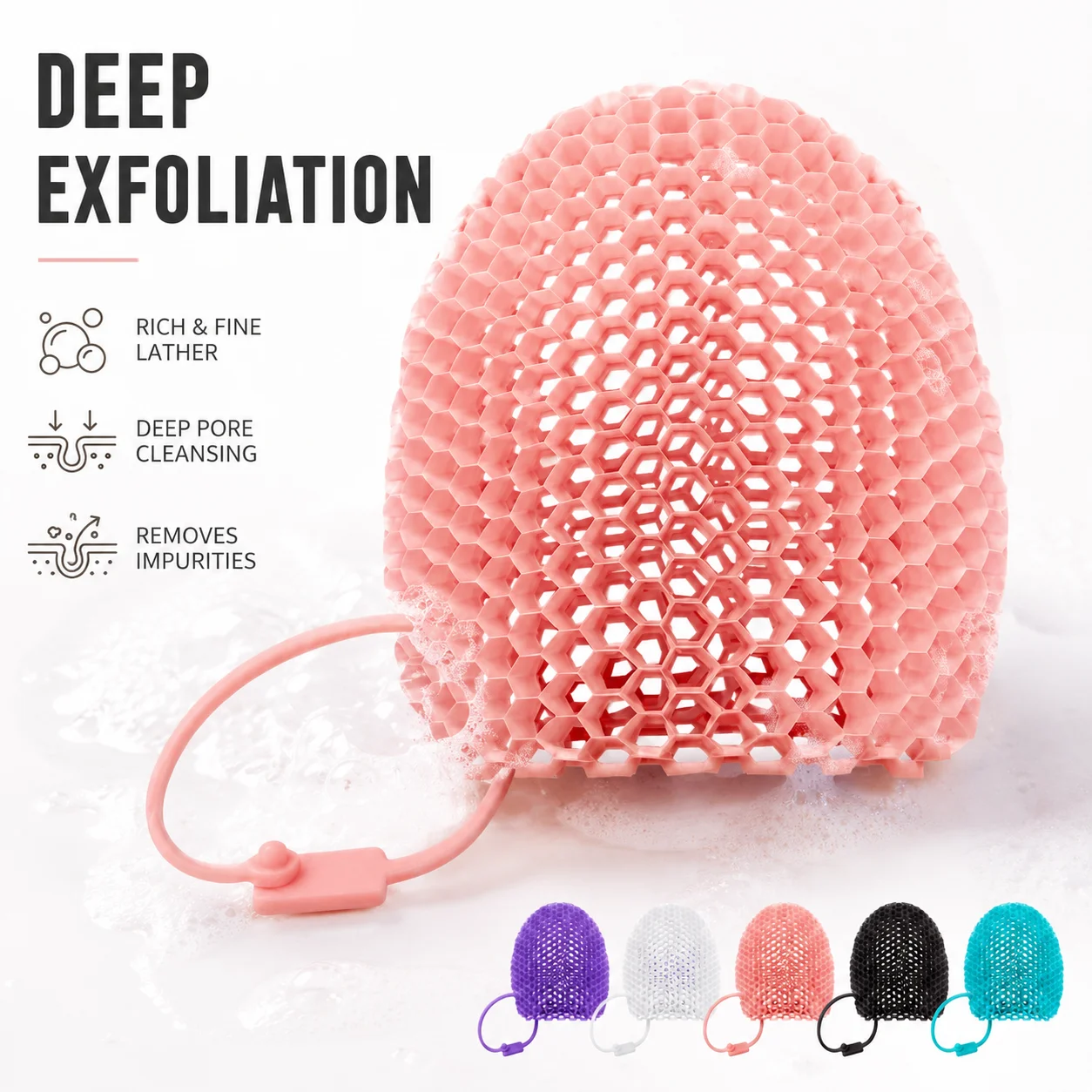 Honeycomb Exfoliating Bath Mitt Body Scrub Multi Color Breathable Skin Care Tool for Shower Cleansing view 2