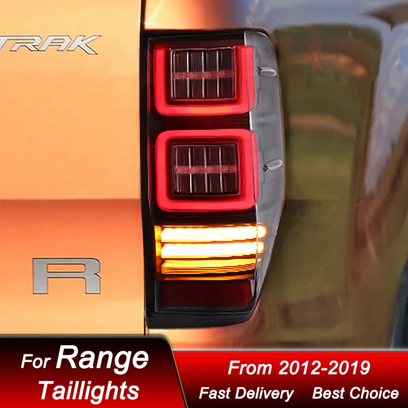 Car styling LED Tail Lights For Ford Ranger 12-19 Upgrade new style full LED Dynamic Turn Signal Light Tail Lamp Assembly