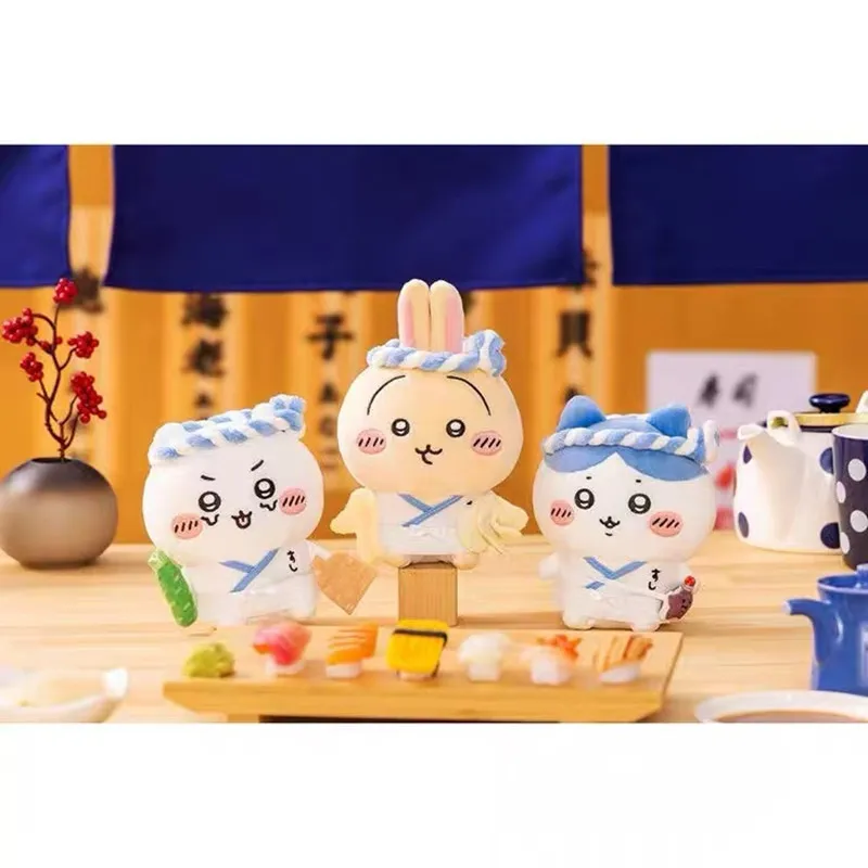 

Self-depreing Bear Plush Sushi Chef Series Cartoon Doll Keychain Anime Cute Girl Bag Pendant Collectible Toy Gift 10CM