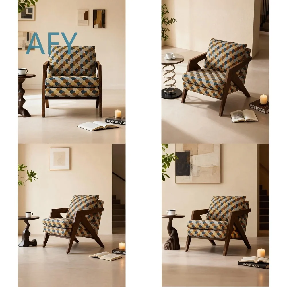 Removable Washable Sofa Chair for Richard Living Room Single Seating Medieval Art Design Light Luxury High End Leisure Accent