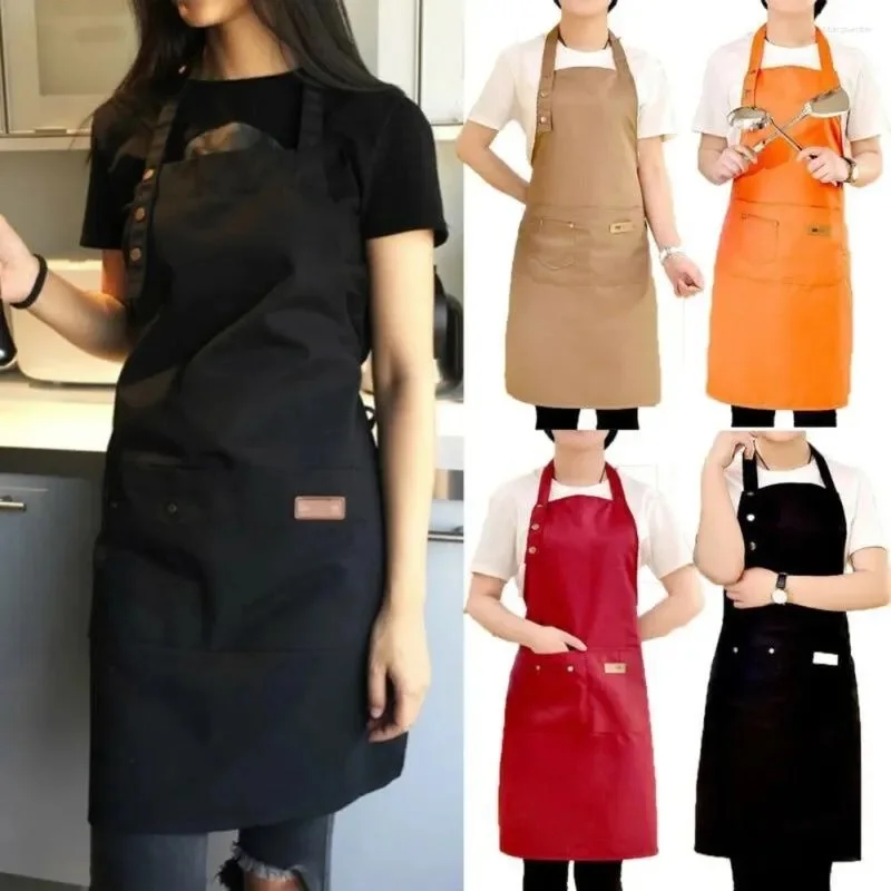 

Aprons Fashion Canvas Kitchen For Woman Men Chef Work Apron Grill Restaurant Bar Shop Cafes Beauty Nails Uniform