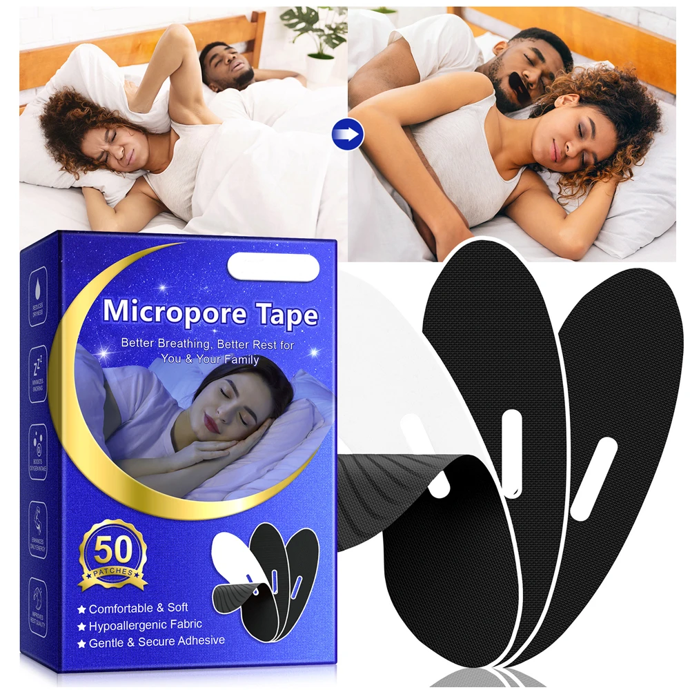 50Pcs Mouth Tape Sleeping Keep Mouth Close Prevent Snoring Gentle Sleep Strip for Home Travel Mouth Tape Mouth Tape for Sleeping