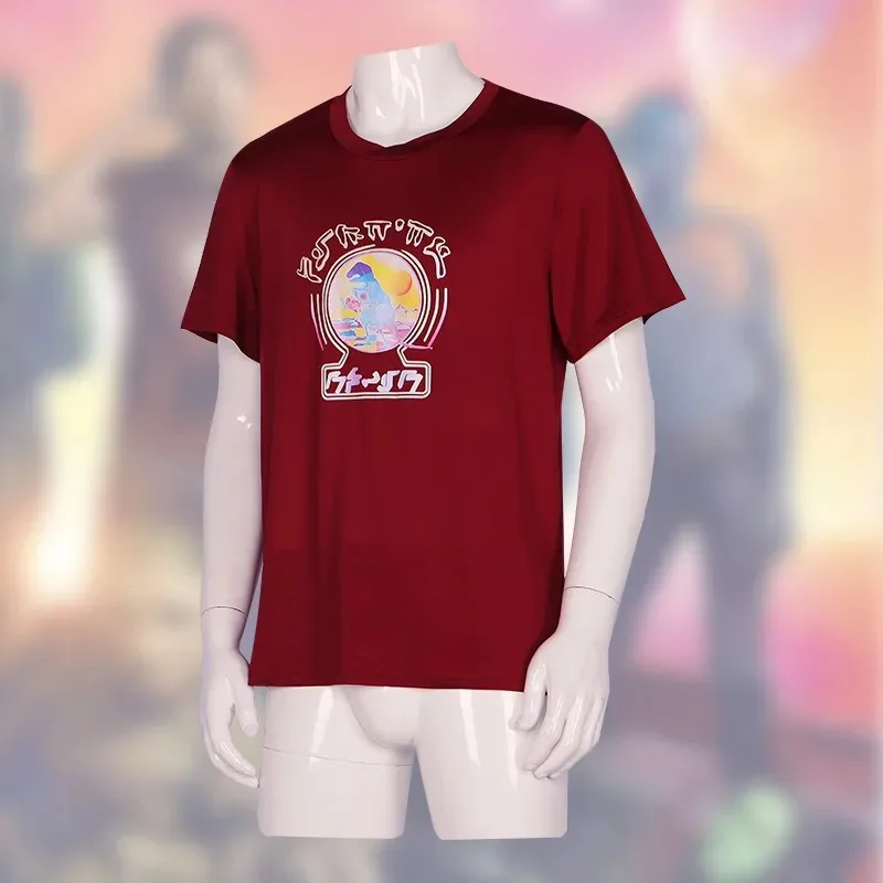 فيلم حراس المجرة المجلد 3 نجوم لورد تأثيري ازياء حمراء بلايز قصيرة الأكمام تي شيرت هالوين زي للجنسين المحملة الكبار C