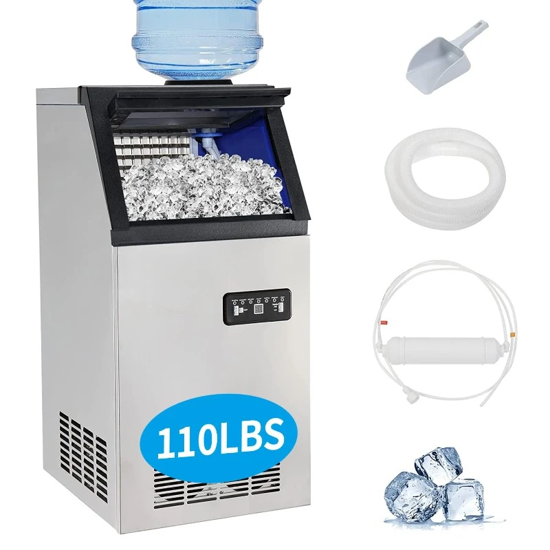 Stainless Steel Commercial Ice Under Counter/Freestanding Automatic Ice Machine ，home.