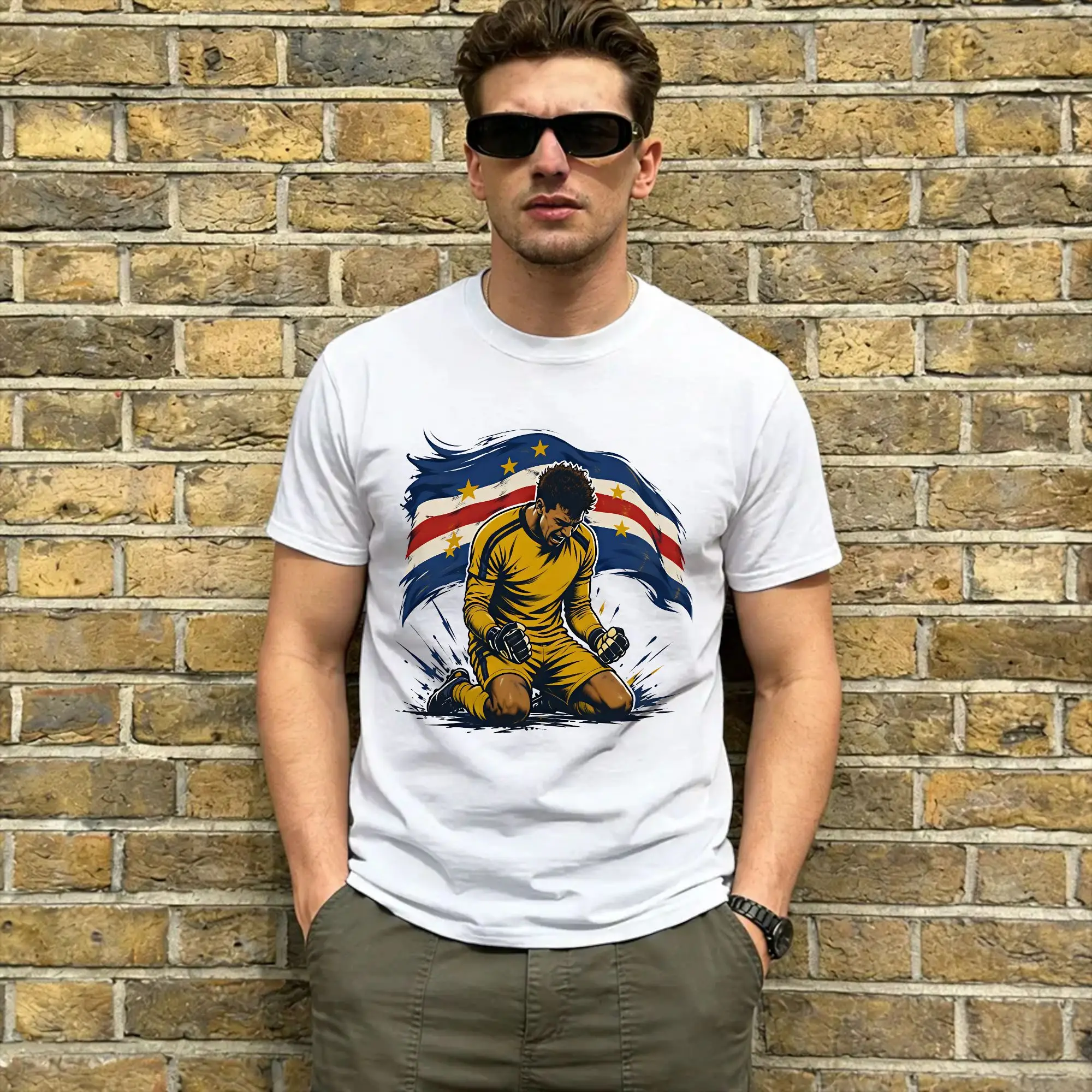Cabo Verde Vozinha T Shirts Men's  100% Cotton Vintage T-Shirts Round Collar  Tees Short Sleeve Clothes Gift Idea