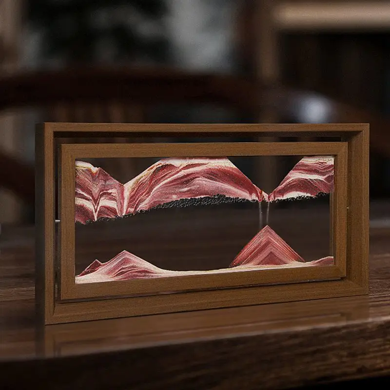 

3D прямоугольная подвижная художественная картина с песком, вращающаяся креативная струящаяся картина с песком, песочные часы, пейзаж, роскошный орнамент, домашний декор