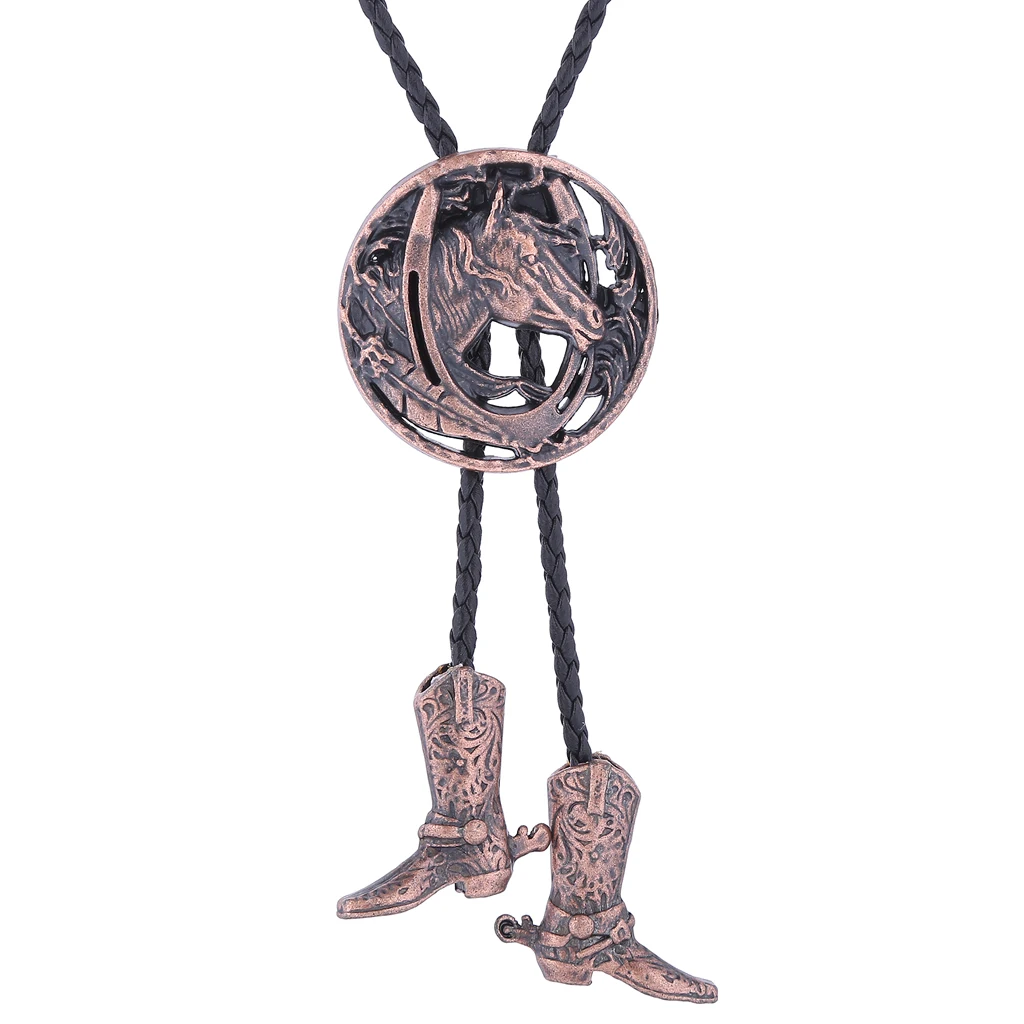 Western Big Horse Head Bolo Tie - Classic Country Style Men's Fashion Accessory