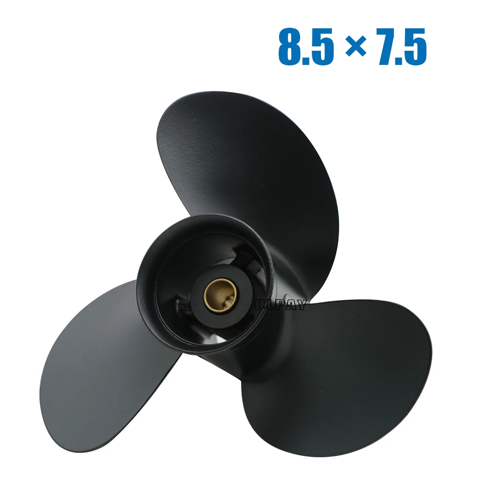 Outboard Propeller 8.5x7.5 Fit Tohatsu Mercury Engines 8HP 9.8HP MFS8/9.8 NSF8/9.8 9.9HP 12 Tooth Splines 3B2B64515-1