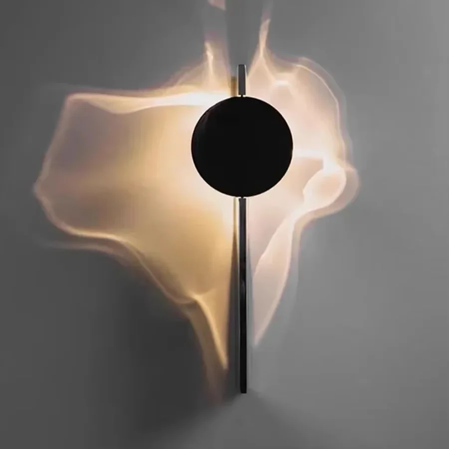 The LED creative art wave wall lamp is suitable for ambient lighting in bedroom headboards, corridors, and porch niches