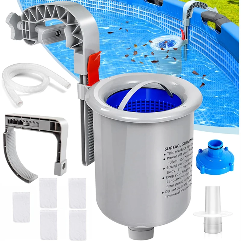 Upgrade Automatic Swimming Pool Surface Skimmer Wall Mount Cleaner  for Above Ground Pool Compatible with Intex Inflatable Pools