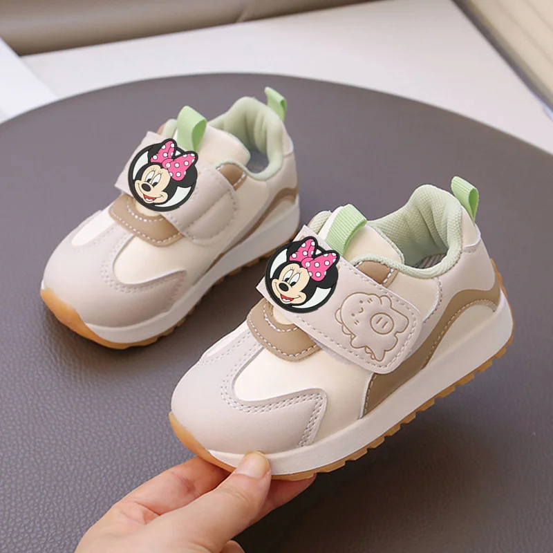 

Disney minnie Kids Baby Toddler Shoes Leather Top Spring & Fall New Girls Casual Shoes Mickey Cartoon Boys Comfort Sneakers