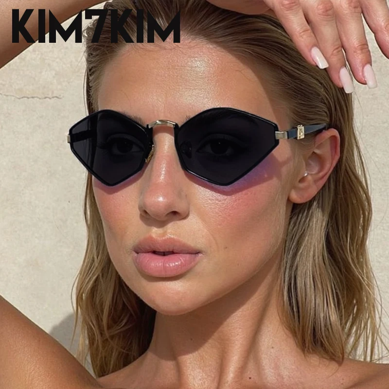 Occhiali da sole poligonali con montatura piccola da donna 2025 Luxury Brand Fashion Cat Eye UV400 Occhiali da sole per Lady Hexagon Vintage Outdoor Shades