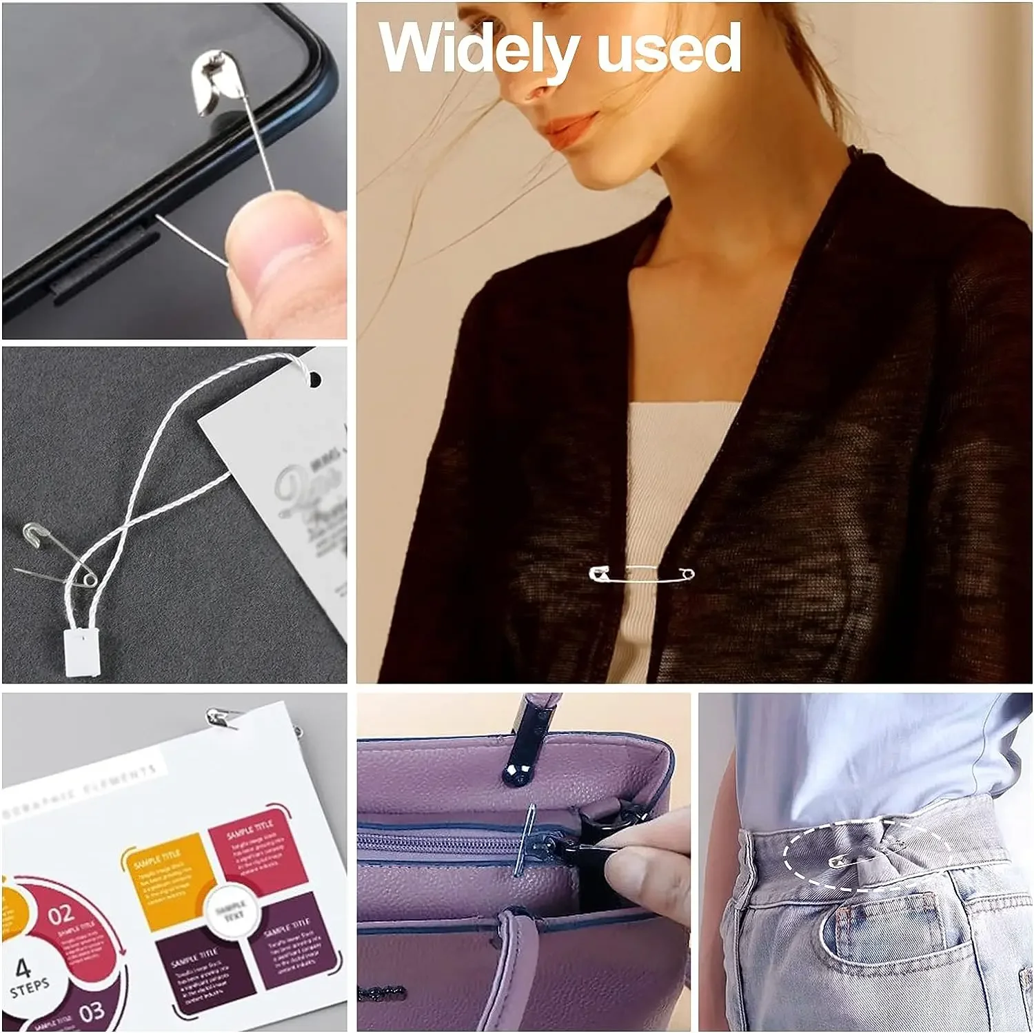 Rust Resistant Safety Pins for DIY Crafts