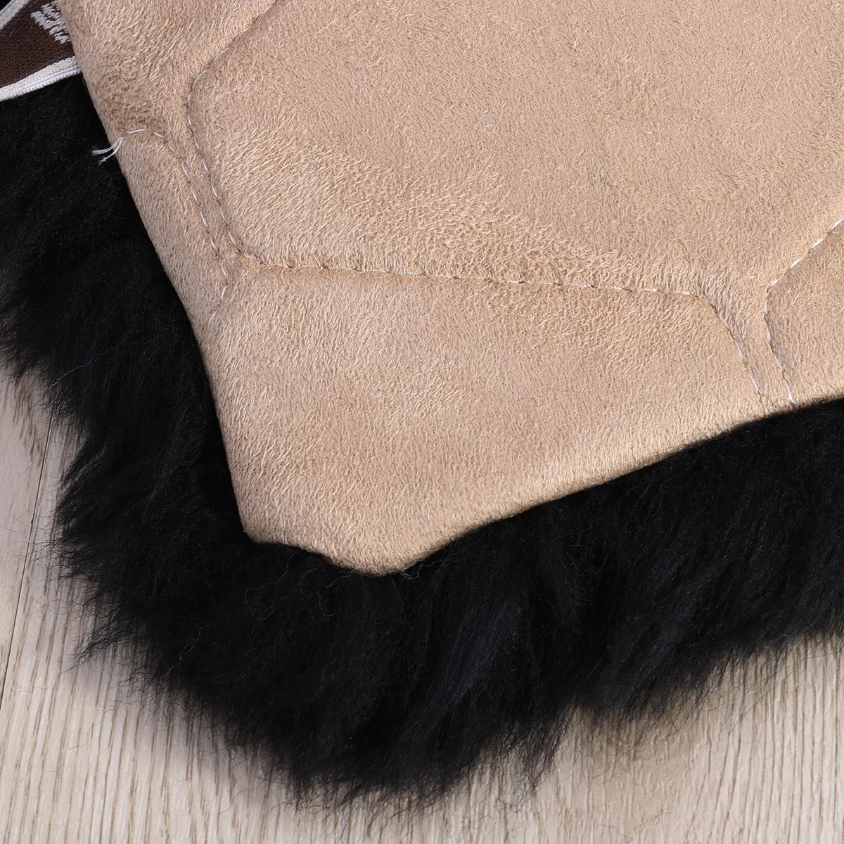 

Sheepskin Wool Car Seat Cushion Large Black Durable Breathable Auto Seat Pad Chair Cover Comfortable Car Interior
