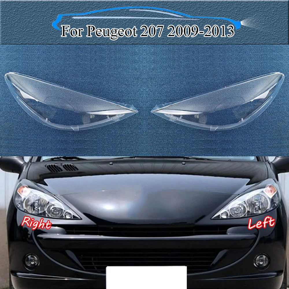 

For Peugeot 207 2009-2013 Car Accessories Transparent Lampshade Headlamp Cover Lamp Shade Headlight Shell Lens Plexiglass