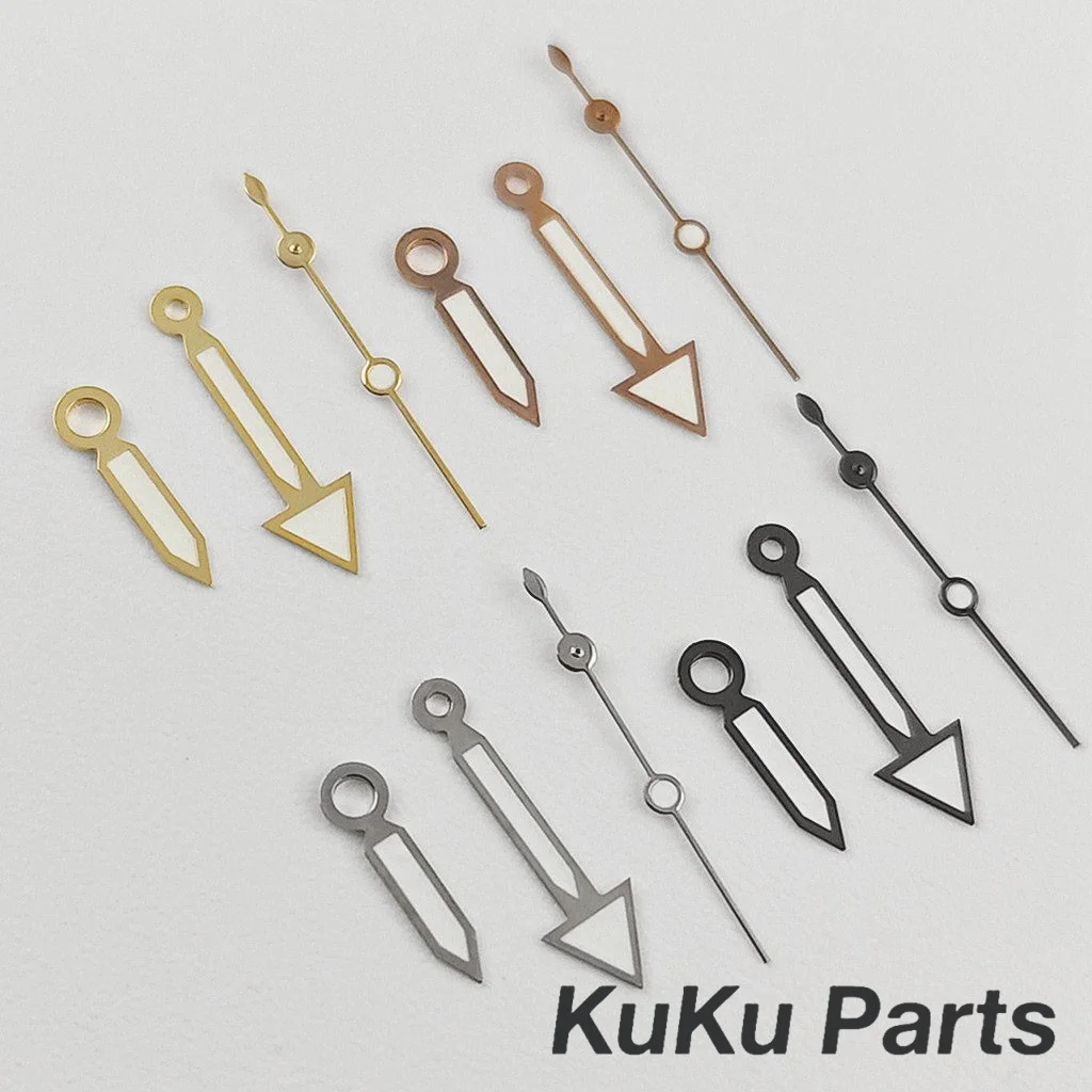 NH35 Arrow Shape Hands Silver Gun Gold Watch Hands Green Luminous Needle For NH34 NH35 NH36 NH38 NH70 Movement Watches Pointer