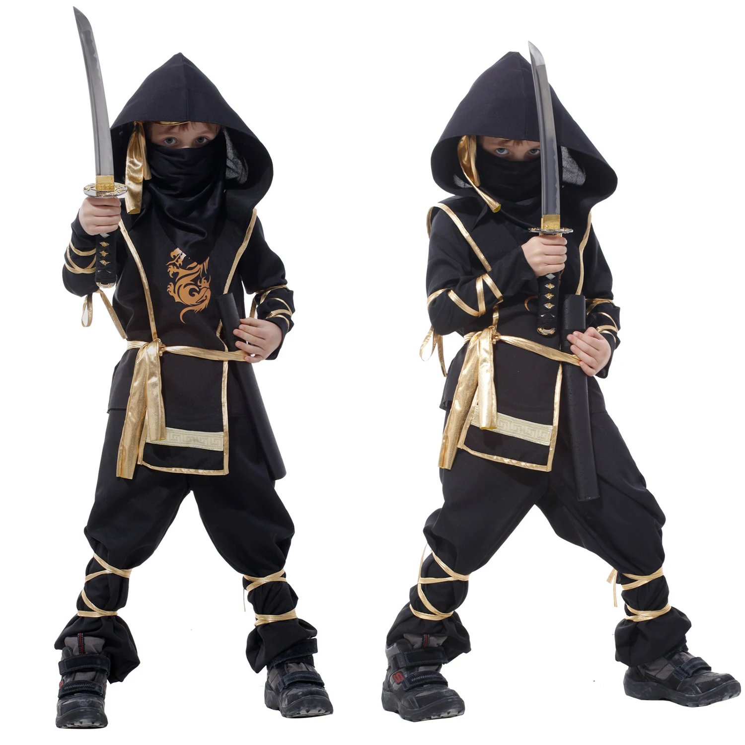 Umorden костюмы на Хэллоуин для мальчиков, костюм дракона и ниндзя для девочек, косплей воина, карнавальная вечеринка, нарядное платье для детей