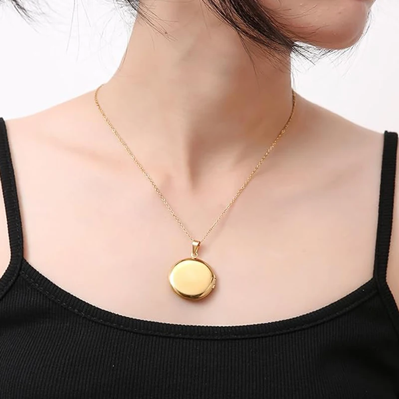 قلادات صورة شخصية للنساء والفتيات مخصصة للصور والنص على شكل دائري قلادة مدلاة هدية عيد الشكر #3