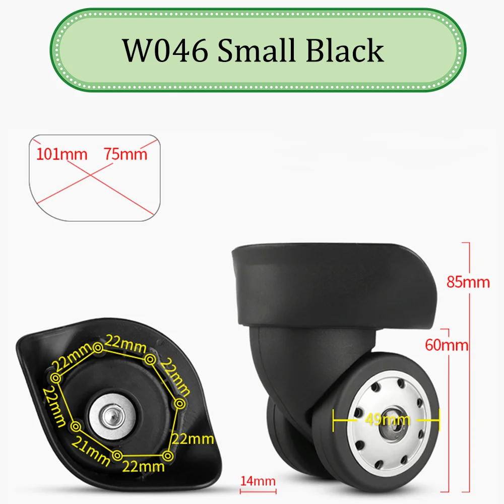 Para o embaixador francês delsy w046 universal roda trole caso roda bagagem polia rodízios deslizantes slient resistente ao desgaste