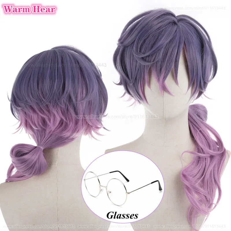 

New Skin Uki Violeta Cosplay Wig Vtuber NIJISANJI EN Long 70cm Dark Purple Gradient Wigs Heat Resistant Synthetic Wigs + Wig Cap