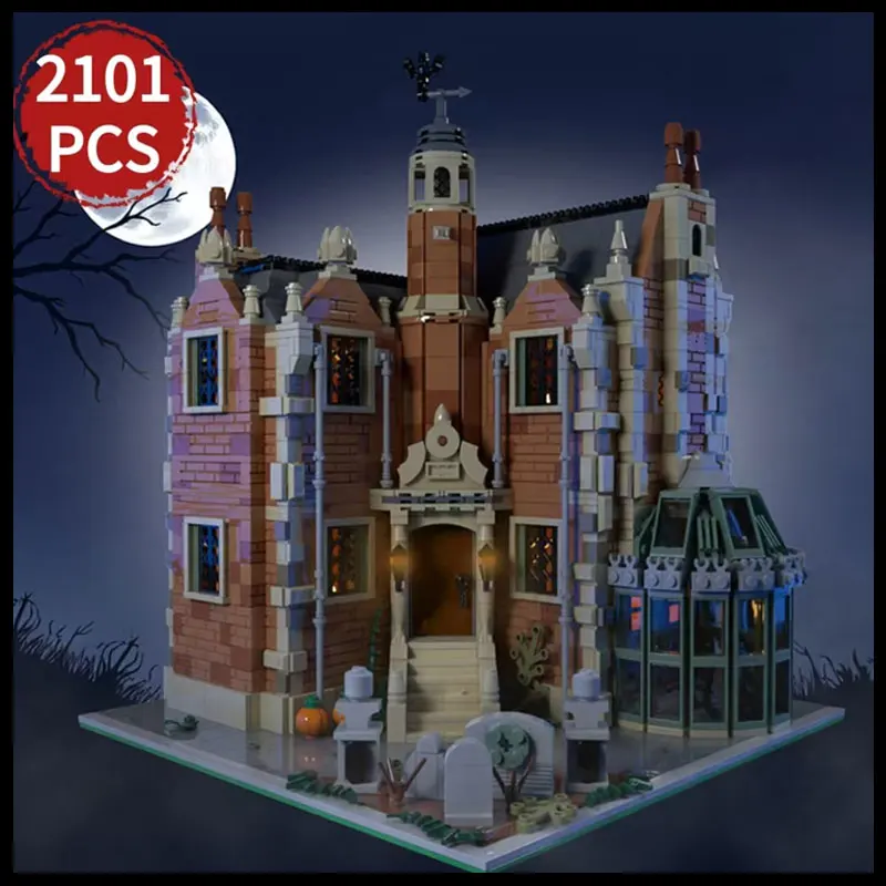 MOC City Architecture Modular Haunted Mansion Model Building Blocks Halloween Christmas Theme House MOC-195520 Bricks Toys Gifts