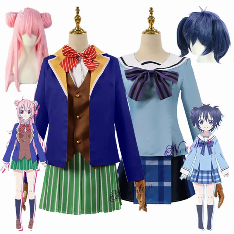 Matsuzaka Satou Shio Koube Kobe Cosplay Happy Sugar Life JK Uniform Skirt Schoolgirl School Uniform Wig Halloween Anime Costume