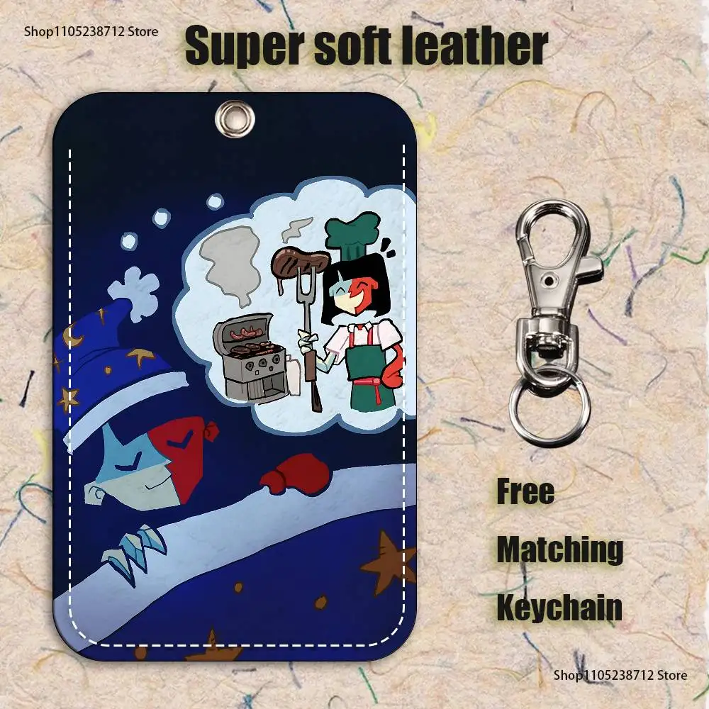 E-Ena Graficzny Estetyczny Brelok do Kluczy z Motywem Deszczu i Skał, Etui na Karty Bankowe, Biznesowe, Pracy, Studenckie, Ochronne Etui na Kartę Autobusową