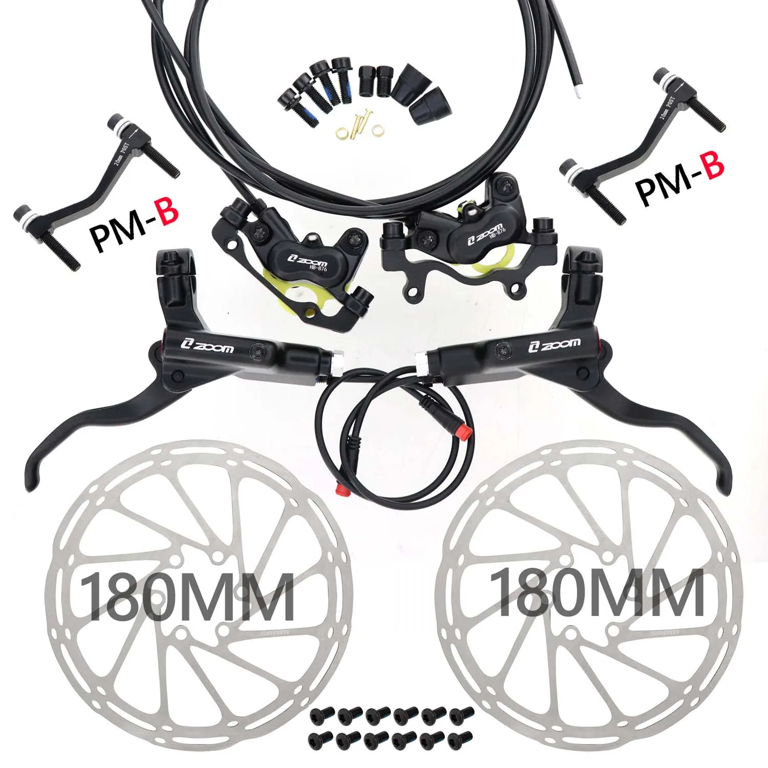 Zwing M HB-876E E-bike 4 Pistons Frein à Disque Hydraulique Ensemble Zwing M HB-876E E-bike 4 Pistons Frein à Disque Hydraulique Ensemble