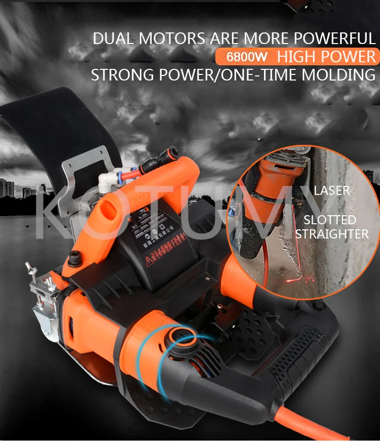 6800W Electric Wall Chaser Steel Concrete Groove Cutting Machine 10500r/min Slotting Machine Circular Saw Power Tool 220V/110V