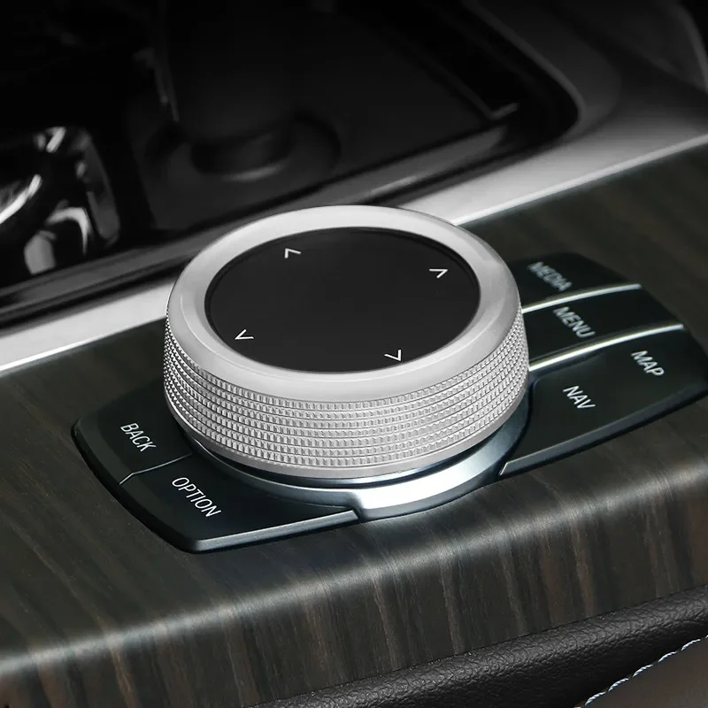 

For BMW 5 Series G30 2018-2022 Car Console Gear Multimedia Knob Frame Circle Cover Sticker Aluminium Alloy Interior Accessories