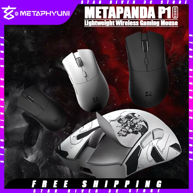 Metaphyuni Metapanda P1 Wireless Mouse Paw3395 Low Latency Ergonomics Lightweight E-Sport Gaming Mouse Pc Gamer Accessories Gift