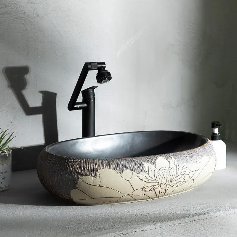 

Creative Stage Basin, wash hands, household balcony bathroom sink, size of ceramic stage, outdoor hotel courtyard